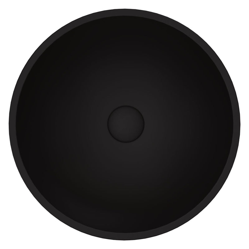 VIGO Cavalli MatteShell Round Vessel Bathroom Sink/Basin with Consistent Matte Finish, Black O5