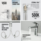 VIGO Davidson Single Handle Single Hole Bathroom Sink Faucet, WaterSense Certified, Chrome