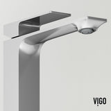 VIGO Duomo Gothic ConcretoStone Grey Bathroom Sink/Basin Set with Dunn Faucet and Rectangular Vessel