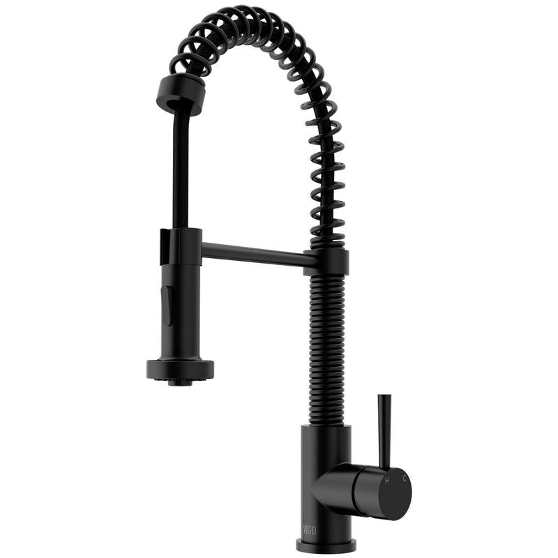 VIGO Edison Pull-Down Spray Kitchen Faucet, Matte Black B0