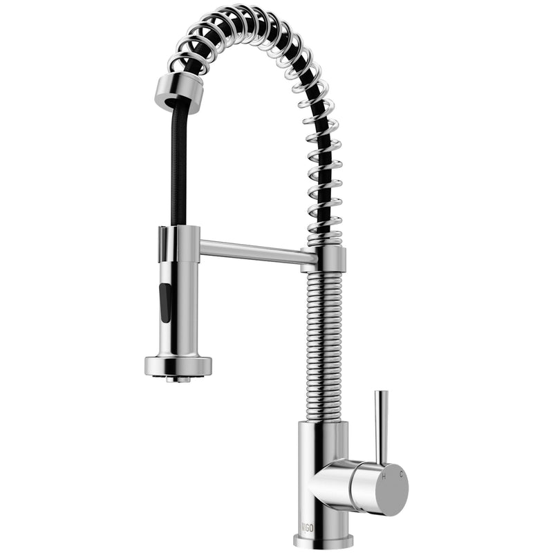 VIGO Edison Single Handle Pull Down Kitchen Faucet, Chrome T6