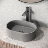 VIGO Giralda Gothic ConcretoStone 16x11-in Deep Grey Bathroom Sink/Basin with Rectangular Vessel