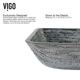 VIGO Glass Rectangular Vessel Bathroom Sink/Basin with Rounded Edges & Deep Bowl, Titanium
