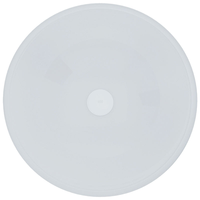 VIGO Glass Round Vessel Bathroom Sink/Basin with Rounded Edges & Deep Bowl, White L7