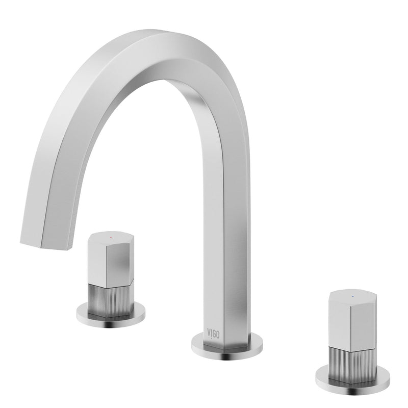 VIGO Hart 9-in 2-Handle Arched Bathroom Faucet, Various Finishes N3