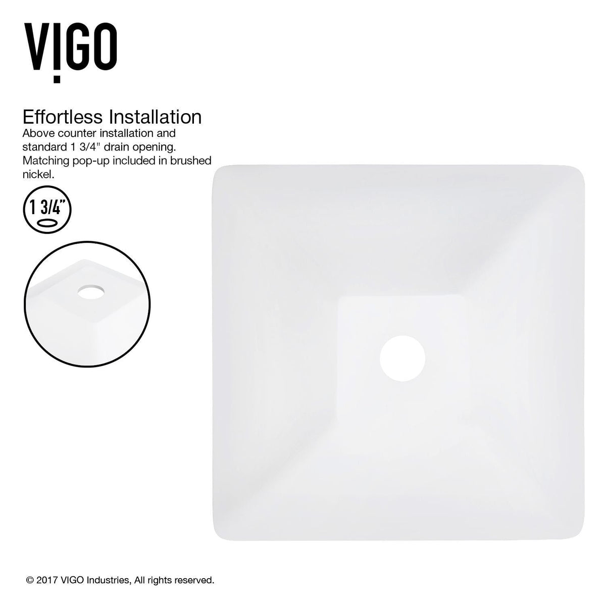 VIGO Hibiscus MatteStone White Bathroom Sink/Basin Set with Niko Faucet and Square Composite Vessel
