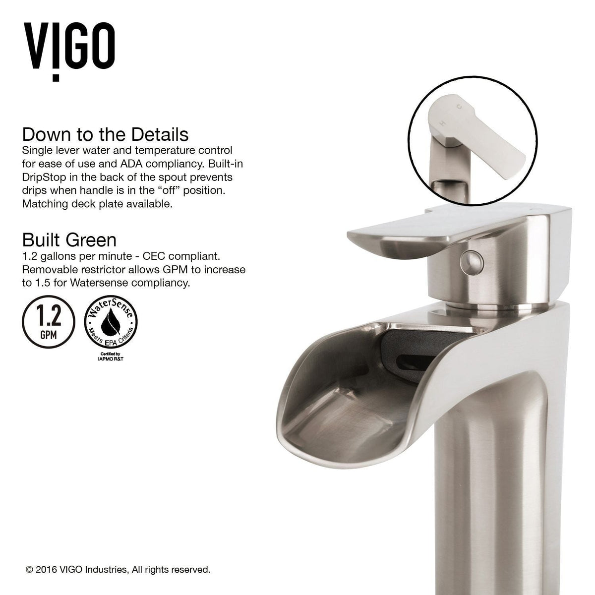 VIGO Hibiscus MatteStone White Bathroom Sink/Basin Set with Niko Faucet and Square Composite Vessel