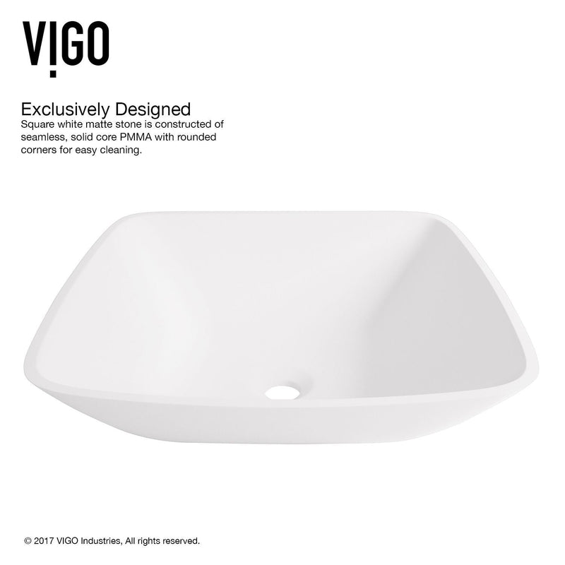 VIGO Hyacinth Matte Stone Round Vessel Bathroom Sink/Basin, Handpolished Construction, White L8