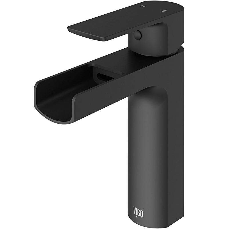 VIGO Ileana Single Handle Single Hole Bathroom Sink Faucet, WaterSense Certified, Matte Black Y0