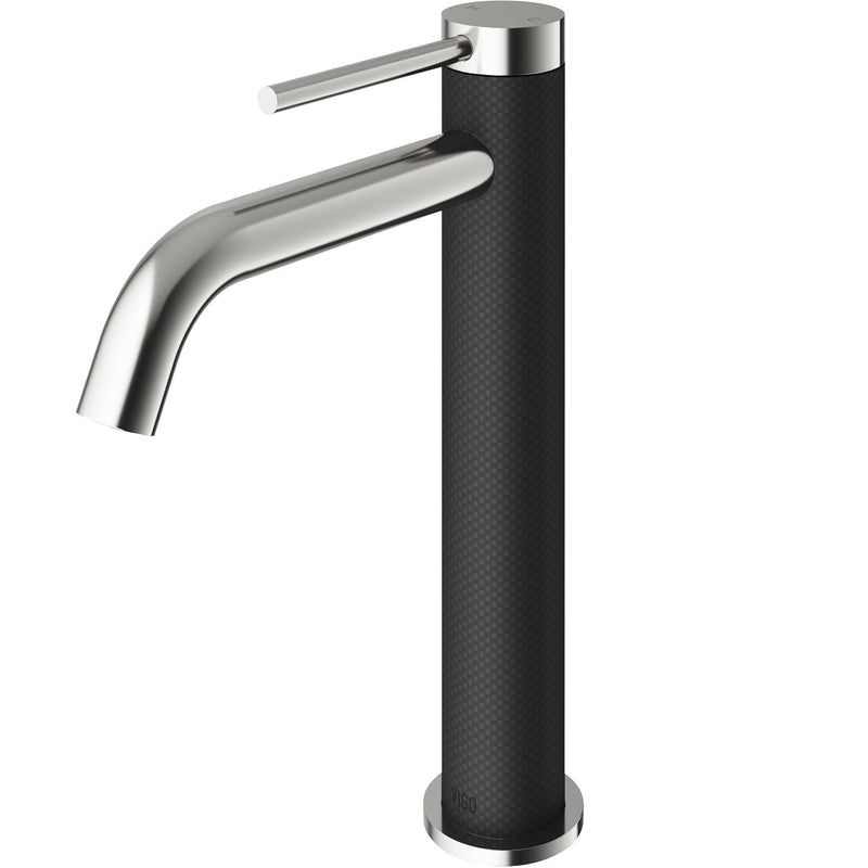 VIGO Lexington Single Handle Vessel Sink Bathroom Faucet with cFiber© Body, Brushed Nickel O1