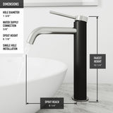 VIGO Lexington Single Handle Vessel Sink Bathroom Faucet with cFiber© Body, Brushed Nickel