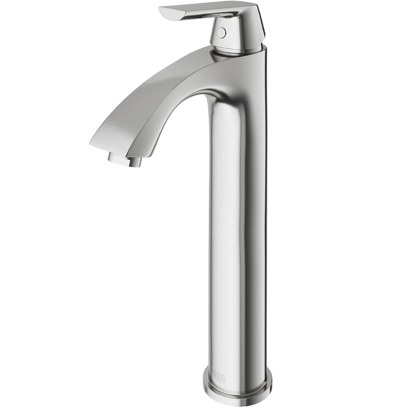 VIGO Linus Single Handle Vessel Sink Bathroom Faucet, Brushed Nickel X5