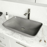 VIGO Lorca Gothic ConcretoStone 22x15-in Deep Grey Bathroom Sink/Basin with Rectangular Vessel