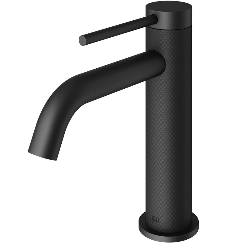 VIGO Madison Single Handle Single Hole cFiber Bathroom Sink Faucet, Matte Black Q0
