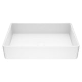 VIGO Magnolia Matte Stone Vessel Bathroom Sink/Basin with Deep Bowl, White