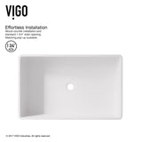 VIGO Magnolia Matte Stone Vessel Bathroom Sink/Basin with Deep Bowl, White