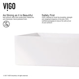VIGO Magnolia MatteStone White Bathroom Sink/Basin Set with Duris Faucet and Rectangular Composite Vessel