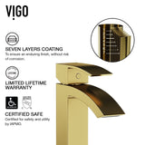 VIGO Magnolia MatteStone White Bathroom Sink/Basin Set with Matte Gold Duris Faucet and Rectangular Composite Vessel