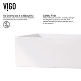 VIGO Magnolia MatteStone White Bathroom Sink/Basin Set with Olus Wall Mount Faucet and Rectangular Composite Vessel