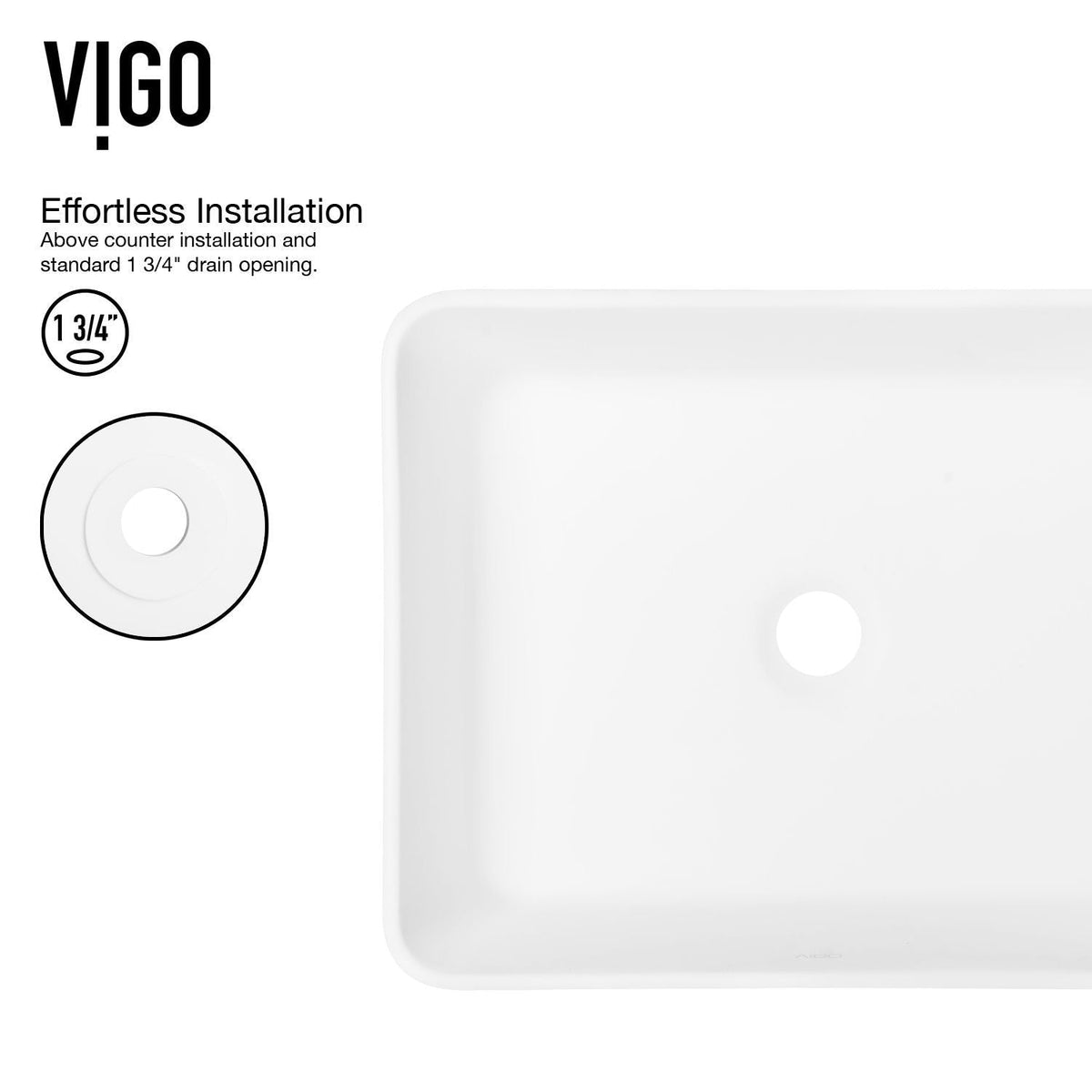 VIGO Marigold MatteStone White Bathroom Sink/Basin Set with Matte Black Linus Faucet and Rectangular Composite Vessel