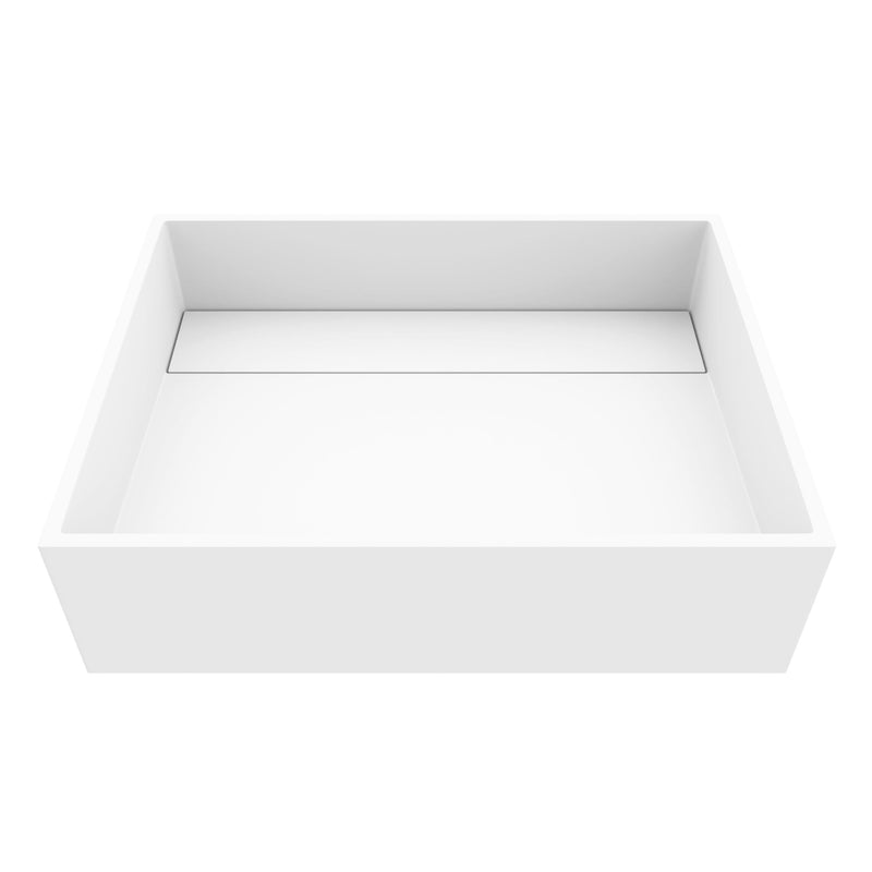 VIGO Montauk MatteStone 18x13-in Deep White Bathroom Sink/Basin with Rectangular Vessel G6