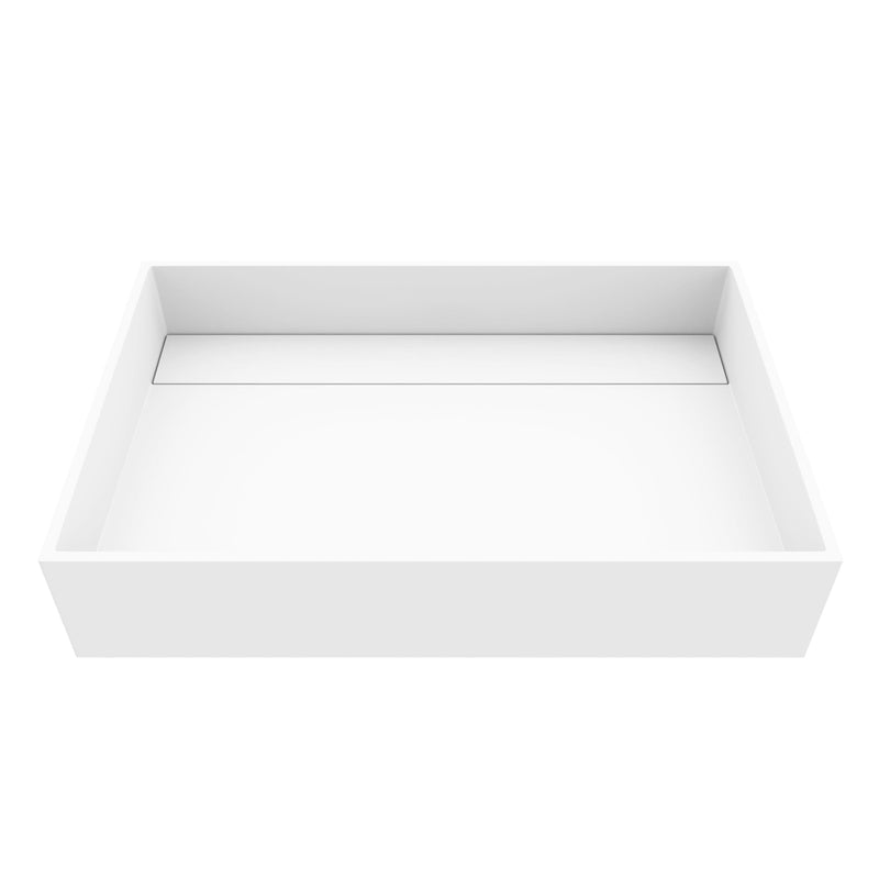 VIGO Montauk MatteStone 23x15-in Deep White Bathroom Sink/Basin with Rectangular Vessel N6