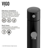 VIGO Noma Single Handle Single Hole Bathroom Sink Faucet, Matte Black,
