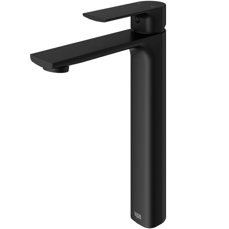 VIGO Norfolk Single Handle Vessel Bathroom Sink Faucet, WaterSense Certified, Matte Black X9
