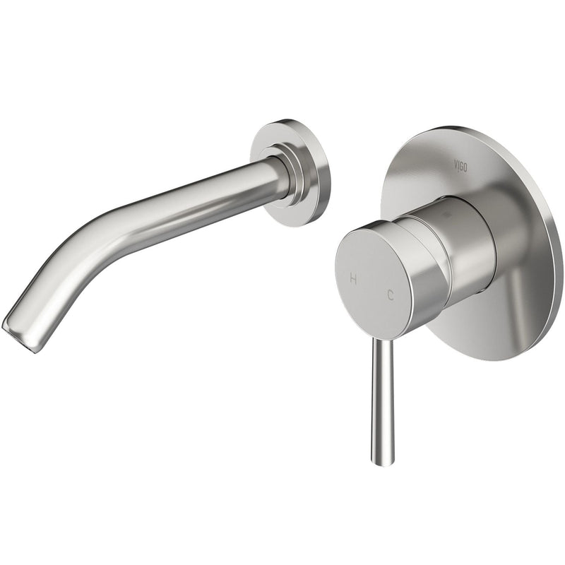 VIGO Olus Wall Mount Bathroom Faucet, WaterSense Certified, Brushed Nickel A7