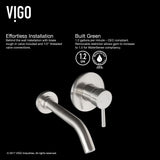 VIGO Olus Wall Mount Bathroom Faucet, WaterSense Certified, Brushed Nickel