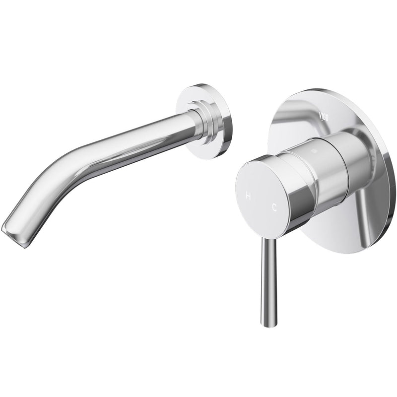 VIGO Olus Wall Mount Single Lever Bathroom Sink Faucet, WaterSense Certified, Chrome W4