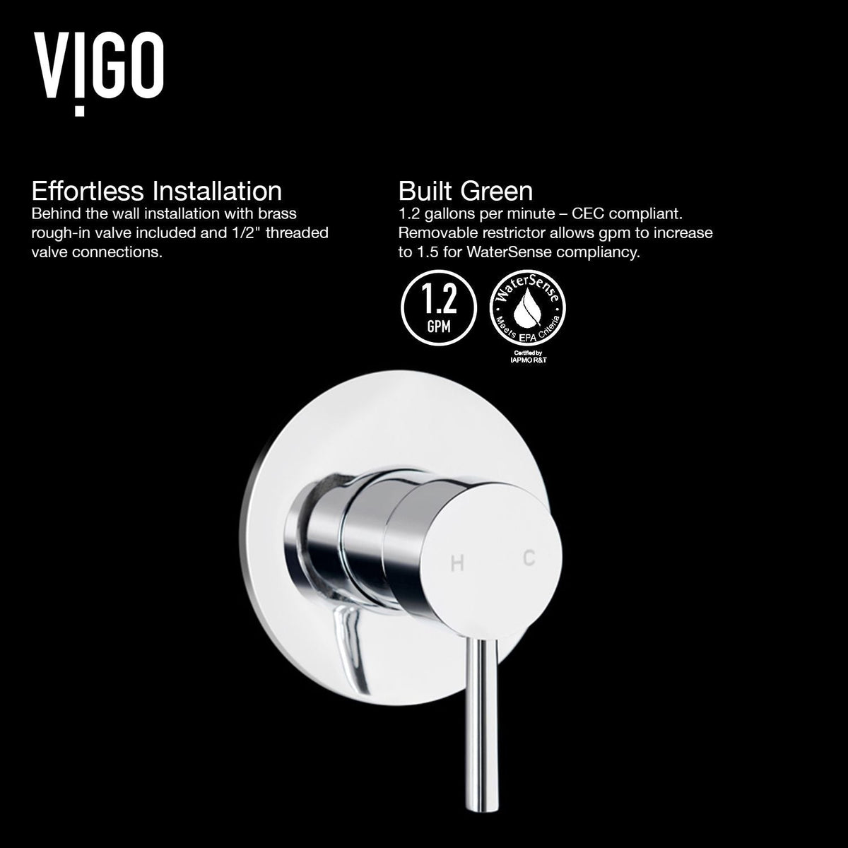 VIGO Olus Wall Mount Single Lever Bathroom Sink Faucet, WaterSense Certified, Chrome