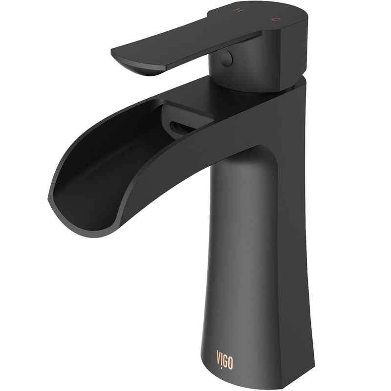 VIGO Paloma Single Handle Single Hole Bathroom Sink Faucet, WaterSense Certified, Matte Black U5