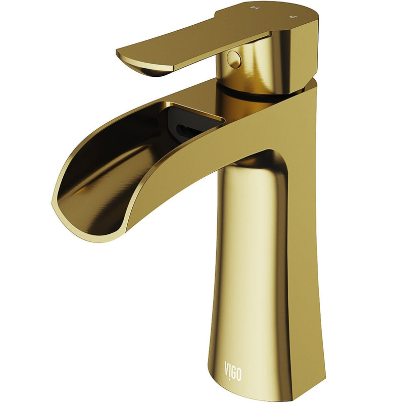 VIGO Paloma Single Handle Single Hole Bathroom Sink Faucet, WaterSense Certified, Matte Gold B4