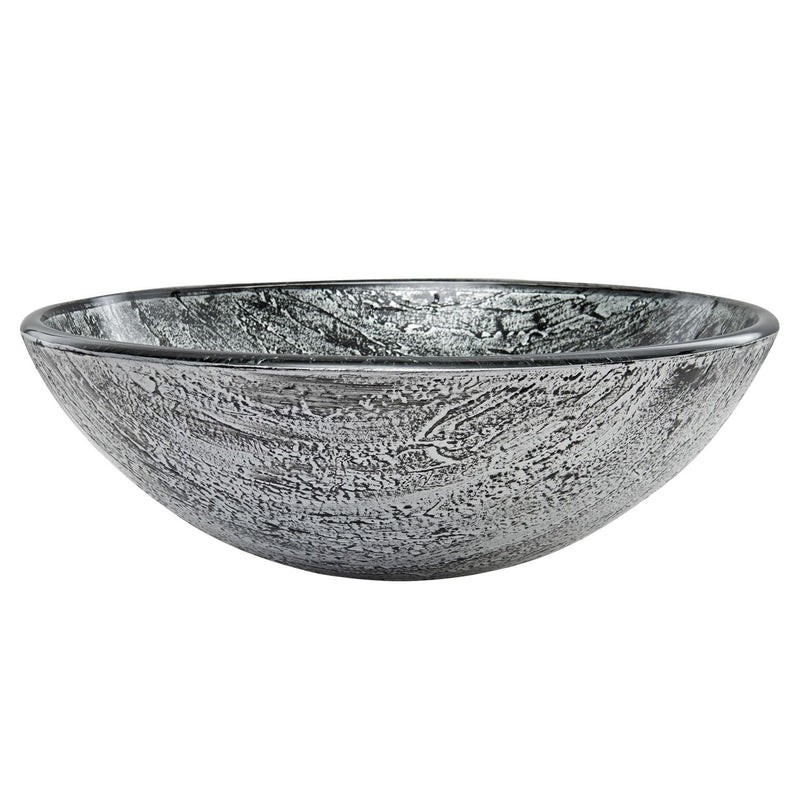 VIGO Round Glass Vessel Bathroom Sink/Basin with Deep Bowl, Titanium R8