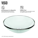 VIGO Round Glass Vessel Bathroom Sink/Basin with Repellent Seal Coating, Crystalline