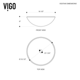 VIGO Round Glass Vessel Bathroom Sink/Basin with Scratch-Resistant Surface, Oceania
