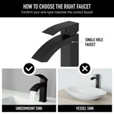 VIGO Satro Single Handle Single Hole Bathroom Sink Faucet, WaterSense Certified, Matte Black