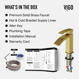VIGO Satro Single Handle Single Hole Bathroom Sink Faucet, WaterSense Certified, Matte Gold