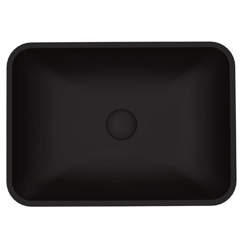 VIGO Sottile MatteShell Rectangular Vessel Bathroom Sink/Basin with Deep Bowl, Black G8