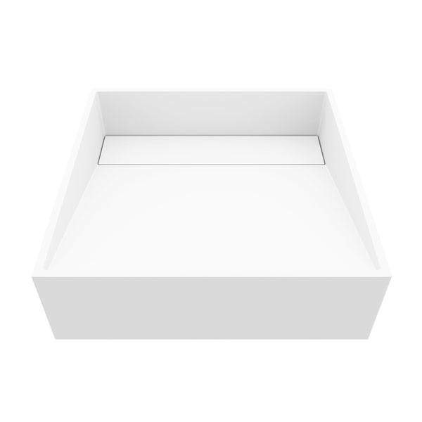 VIGO Starr Modern MatteStone 15x15-in Deep White Bathroom Sink/Basin with Square Vessel E2