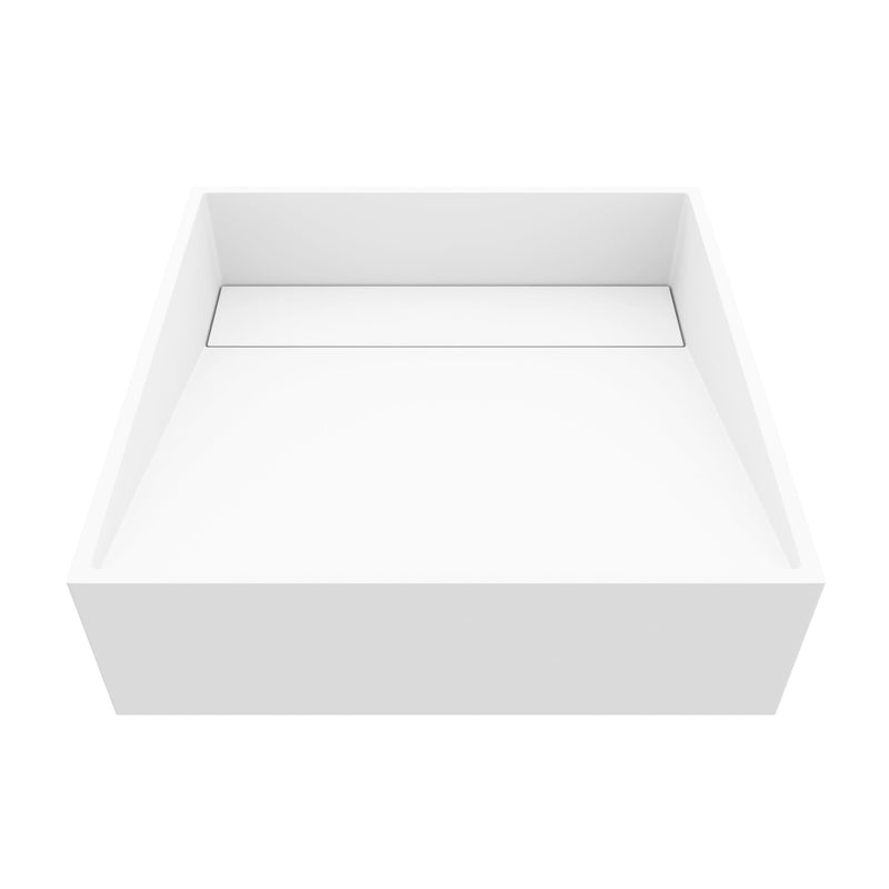 VIGO Starr Modern MatteStone 15x15-in Deep White Bathroom Sink/Basin with Square Vessel E2