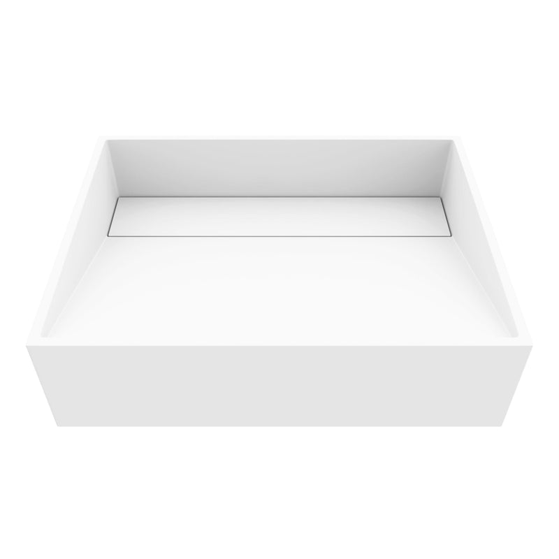 VIGO Starr Modern MatteStone 17x13-in Deep White Bathroom Sink/Basin with Rectangular Vessel G8