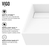 VIGO Starr Modern MatteStone 17x13-in Deep White Bathroom Sink/Basin with Rectangular Vessel