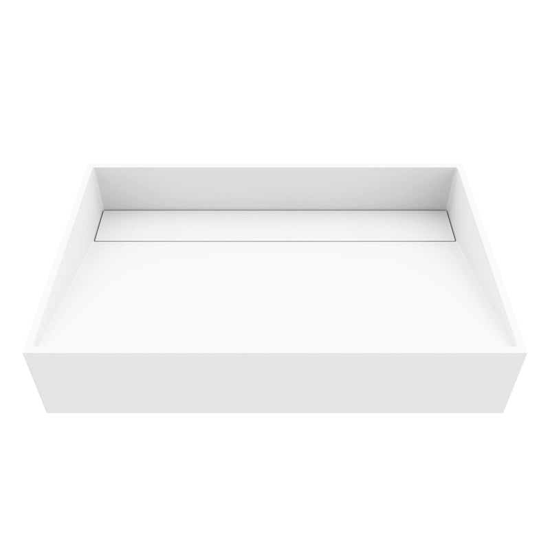 VIGO Starr Modern MatteStone 23x15-in Deep White Bathroom Sink/Basin with Rectangular Vessel X3