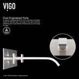 VIGO Titus Wall Mount Dual Handle Bathroom Sink Faucet, Eco-Friendly 1.2 GPM Flow Rate, Brushed Nickel