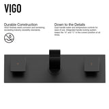 VIGO Titus Wall Mount Dual Handle Bathroom Sink Faucet, Eco-Friendly 1.2 GPM Flow Rate, Matte Black