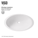 VIGO Wisteria Matte Stone Circular Vessel Bathroom Sink/Basin with Deep Bowl, White