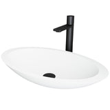 VIGO Wisteria MatteStone White Bathroom Sink/Basin Set with Gotham Faucet and Oval Composite Vessel