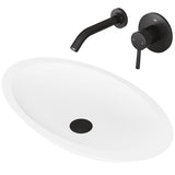 VIGO Wisteria White Bathroom Sink Set with Matte Black Olus Faucet